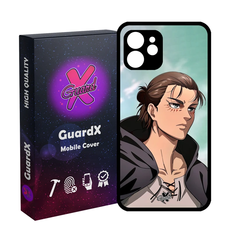 کاور گارد ایکس طرح Eren Yeager Anime مدل Glass10626 مناسب برای گوشی موبایل اپل iPhone 12