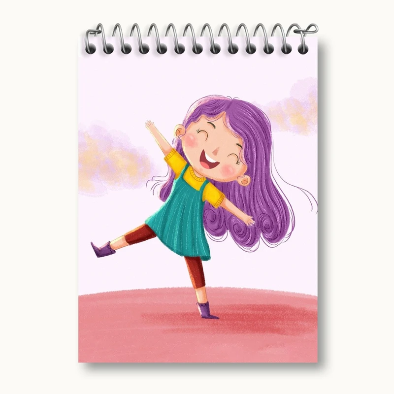 دفتر یادداشت 50 برگ خندالو مدل دخترانه فانتزی کد 25746