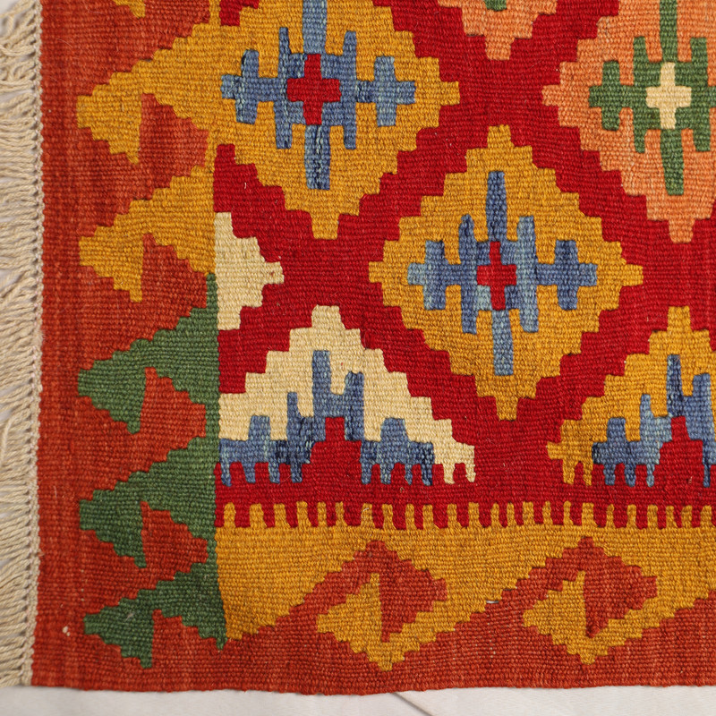 گلیم دستبافت یک و نیم متری مدل قشقایی کد 4030154