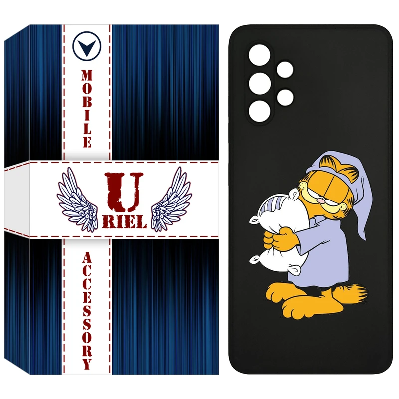 کاور یوریل مدل KSH کد 73 طرح گارفیلد خوابالو مناسب برای گوشی موبایل سامسونگ Galaxy A32 4G