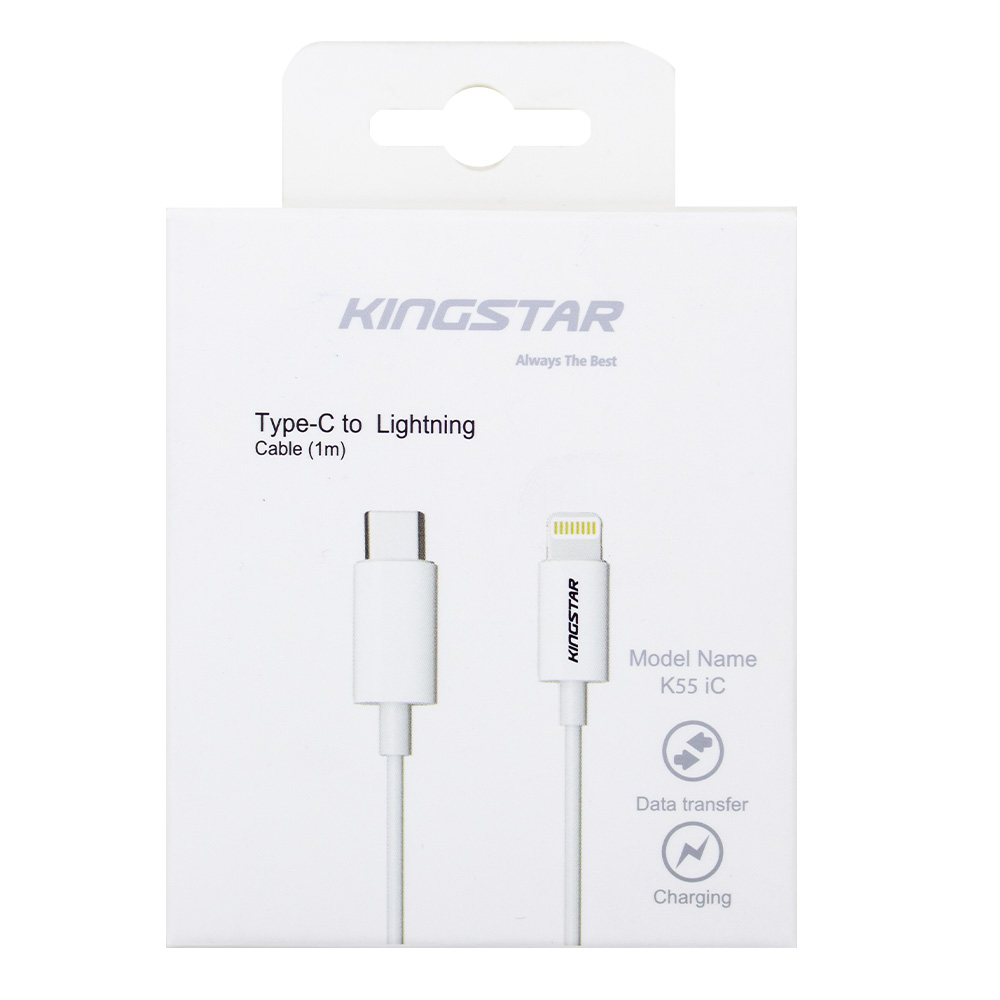 کابل تبدیل  USB-C به لایتنینگ کینگ استار مدل K55 iC طول 1 متر