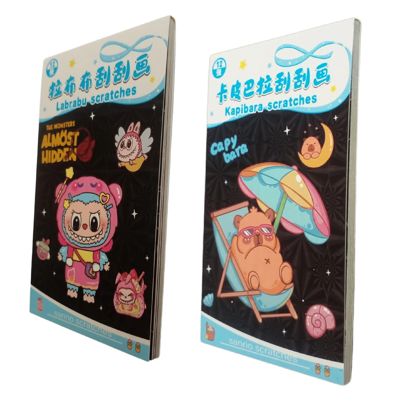 بازی آموزشی رنگ آمیزی مدل دفترچه نقاشی 12 برگ خراش سانریو کد 66B مجموعه دو عددی