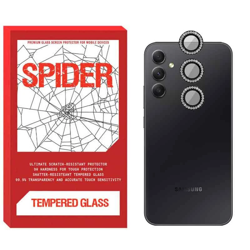 محافظ لنز دوربین اسپایدر مدل رینگی نگین دار مناسب برای گوشی موبایل سامسونگ Galaxy A34 5G