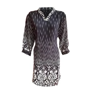 تونیک زنانه مدل نخی طرح باران کد 2938-01