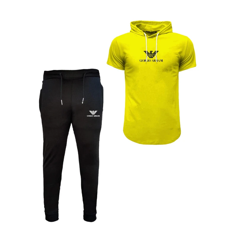 ست تی شرت کلاه دار و شلوار مردانه مدل gor  کد 109989