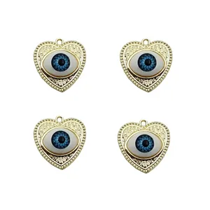 آویز گردنبند زنانه مدل قلب چشم و نظر کد 06 مجموعه 4 عددی