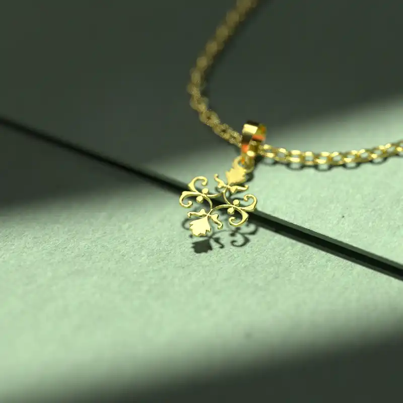 گردنبند طلا 18 عیار زنانه مدوپد مدل اسلیمی