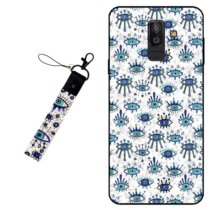 کاور مگافون طرح چشم نظر مدل 6464 مناسب برای گوشی موبایل سامسونگ Galaxy J8 2018 به همراه بند