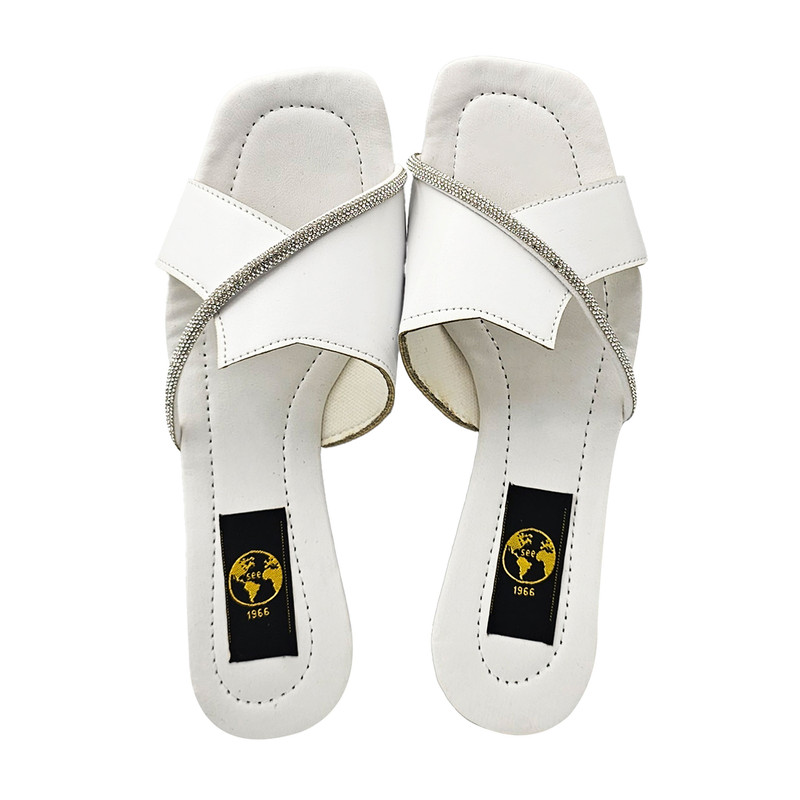 صندل زنانه سیی مدل  شاین نگین دار کد 2092.1