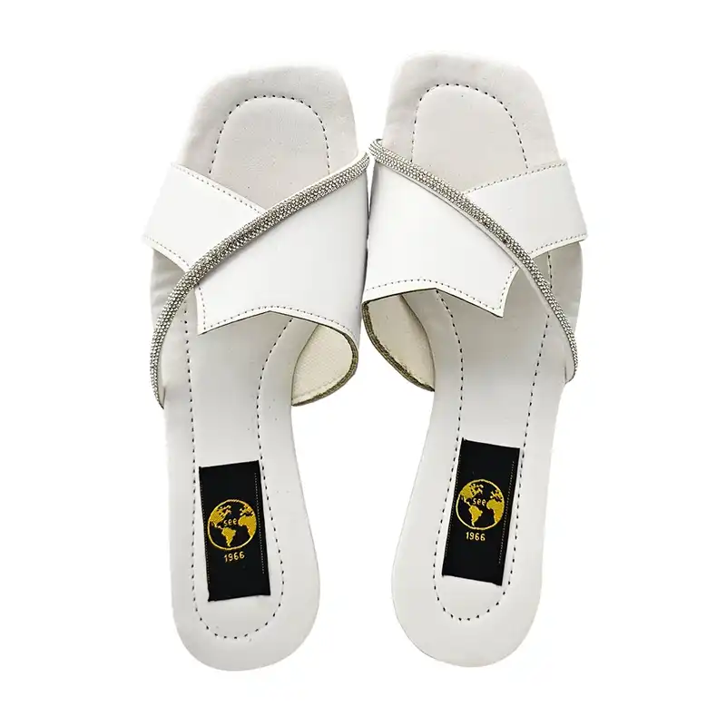 صندل زنانه سیی مدل شاین نگین دار کد 2092.1