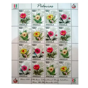 تمبر یادگاری مدل گل کد bc-1753 مجموعه 16 عددی