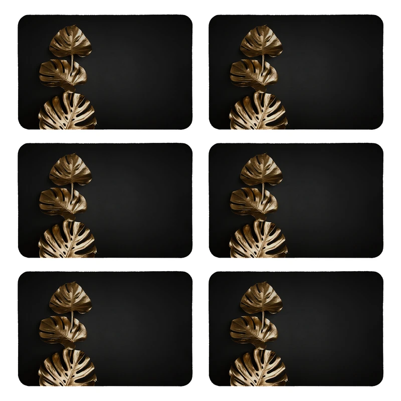 زیربشقابی طرح برگ کد 8929 بسته 6 عددی 