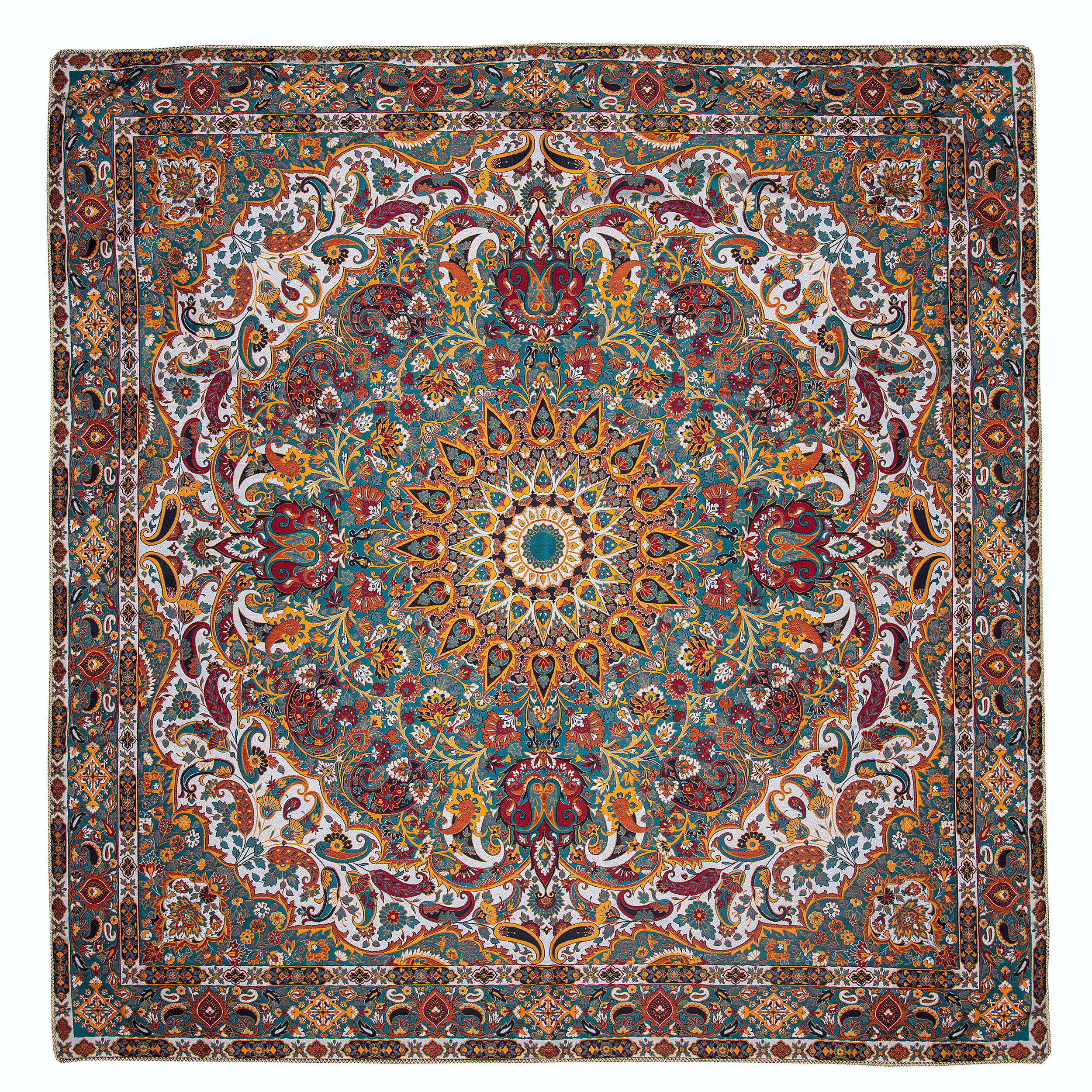 رومیزی ترمه سنتی یزد مدل باغ بهشت کد 5 TRBSA