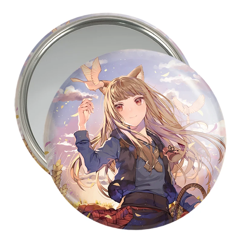 آینه جیبی خندالو مدل هولو انیمه ادویه و گرگ کد 36120