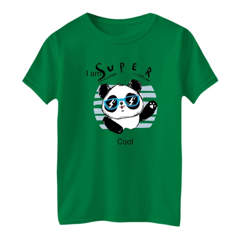 تی شرت آستین کوتاه بچگانه مدل پاندا و عینک