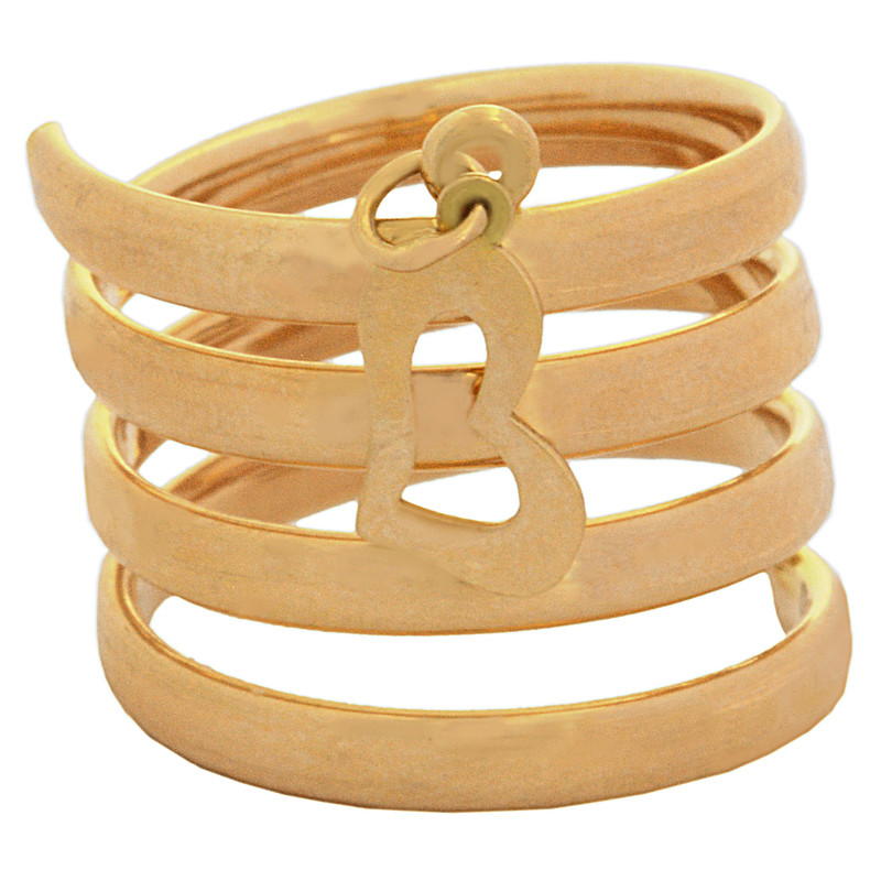 انگشتر طلا 18 عیار زنانه طلای مستجابی مدل مارپیچ قلب کد 53189 سایز 53