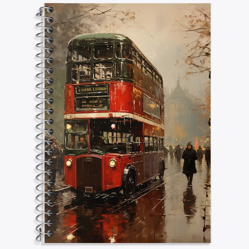 دفتر زبان 50 برگ خندالو مدل سه خط طرح خیابان و اتوبوس کد F455