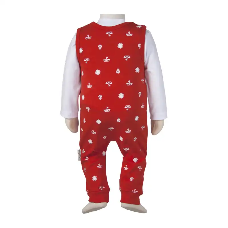 ست تی شرت و سرهمی پیشبندی نوزادی آدمک مدل کاپیتان