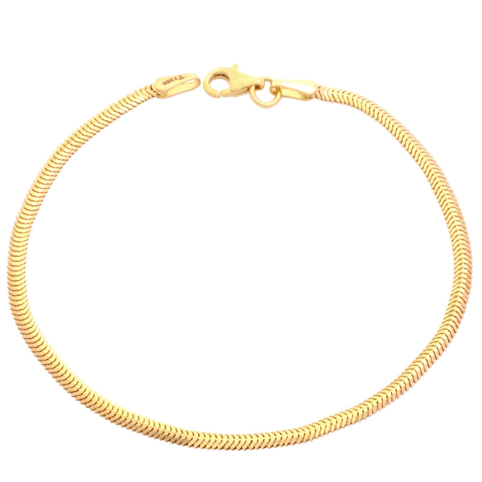 دستبند طلا 18 عیار زنانه طلای مستجابی مدل هرینگبون سه بعدی کد M17 -  - 1