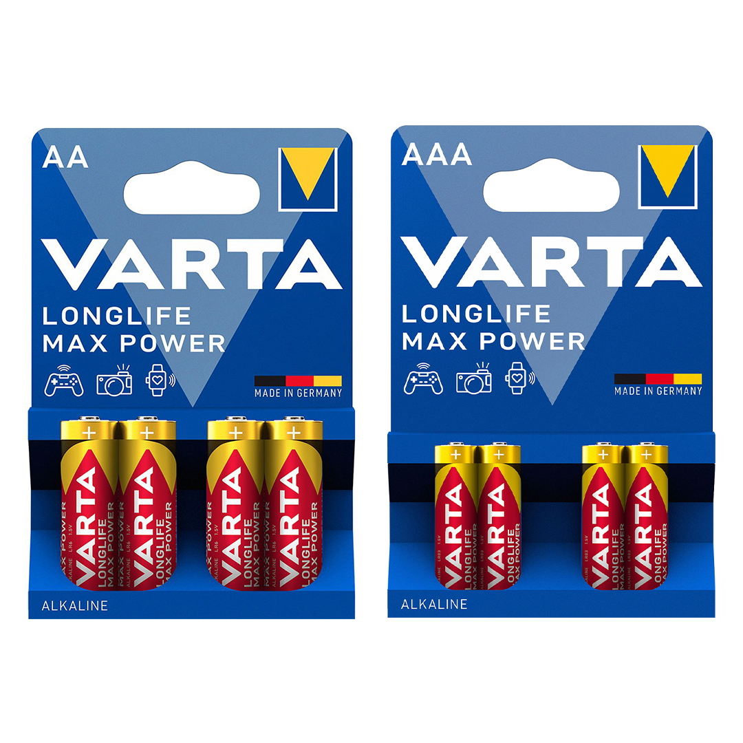 باتری قلمی و نیم قلمی وارتا مدل MAX POWER مجموعه 8 عددی