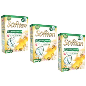 پودر ماشین لباسشویی سافتلن مدل اچ دی پلاس وزن 600 گرم بسته 3 عددی