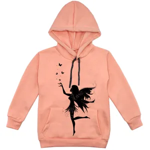 هودی دخترانه مدل فرشته F46 رنگ گلبهی