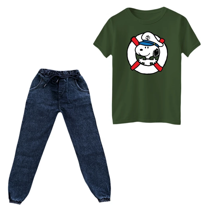 ست تی‌شرت و شلوار پسرانه مدل اسنوپی کد ۲۵