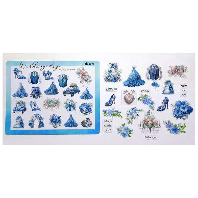 برچسب کاترینکا طرح برش خورده بولت ژورنال و اسکرپ بوک مدل Wedding day بسته 41 عددی