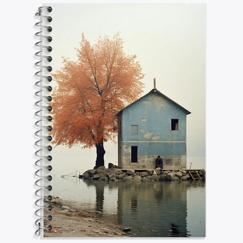 دفتر زبان 50 برگ خندالو مدل سه خط طرح منظره کد F498