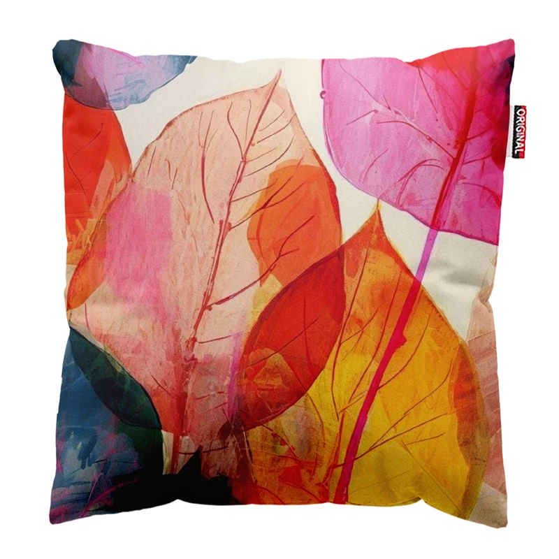 کوسن پاد آفرین مدل مینیمال طرح گل و برگ کد PK403542 سایز 40*40 سانتی متر