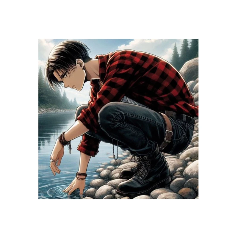 استیکر لپ تاپ و موبایل مدل انیمه طرح اتک ان تایتان لیوای آکرمن attack on titan Levi Ackermann کد 546