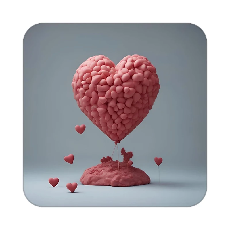 زیر لیوانی کاکتی طرح عاشقانه مدل mp38585