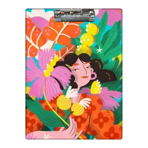 تخته شاسی طرح دختر پیراهن و شاخه گل کد 5773430 سایز A4