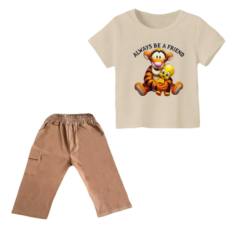 ست تی شرت و شلوارک پسرانه مدل پو کد 46