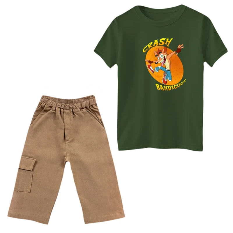 ست تی‌شرت و شلوارک پسرانه مدل کراش کد 3