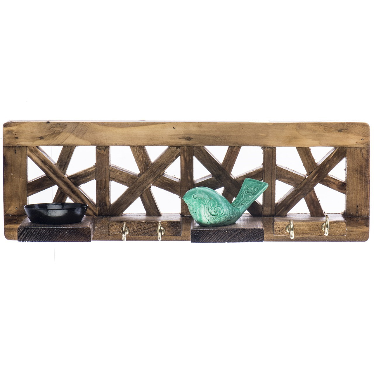 جاکلیدی گالری آسوریک مدل گره چینی طرح پرنده سبز کد 86034