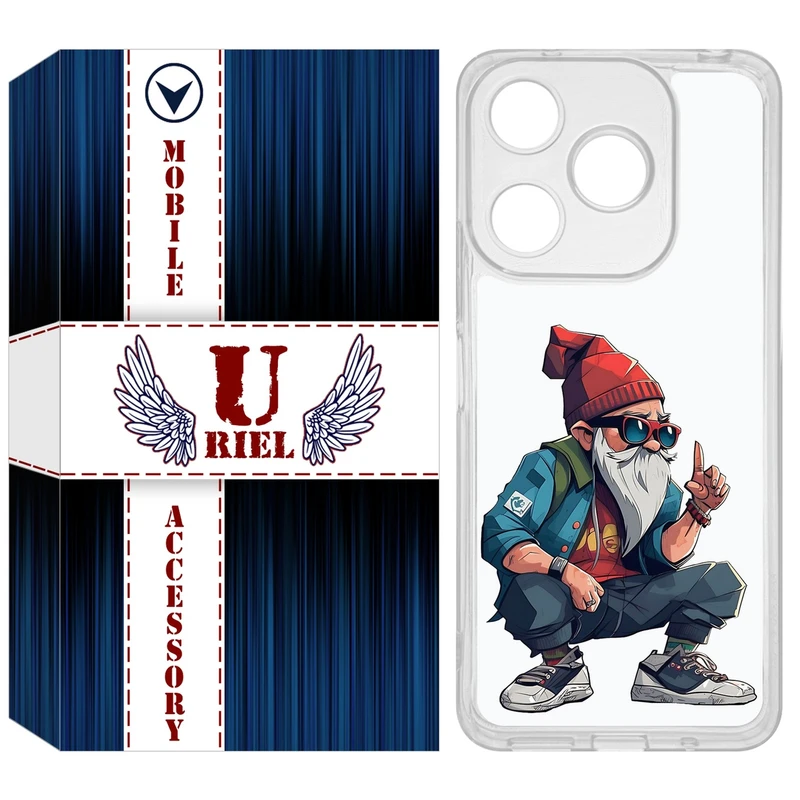 کاور یوریل مدل Clear کد 48 طرح پیرمرد مناسب برای گوشی موبایل شیائومی Redmi 13X / 13 / Poco M6 4G