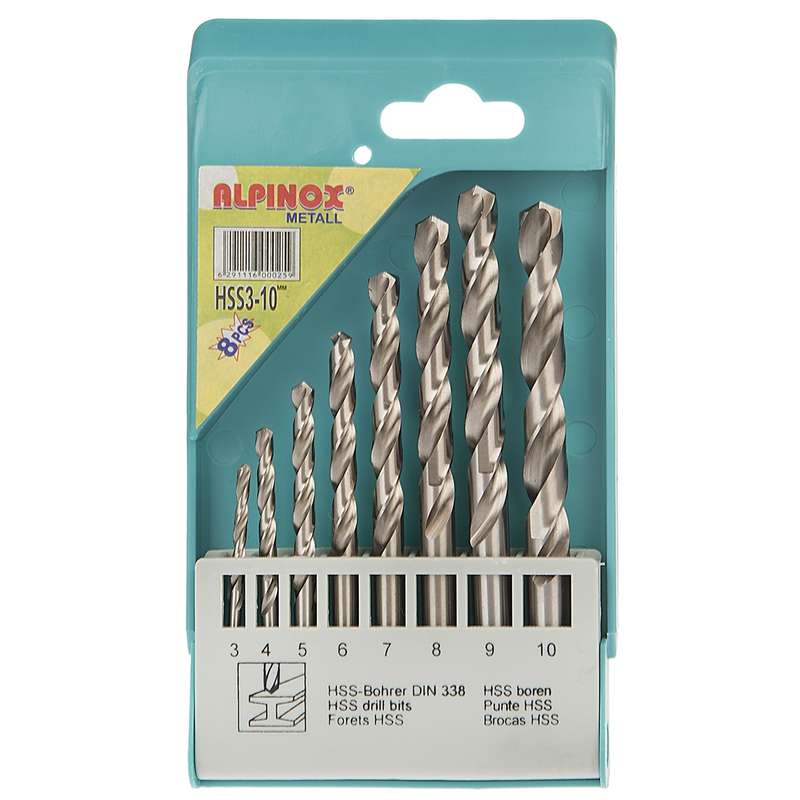 مجموعه 8 عددی مته فلز آلپینوکس مدل HSS3-10 مجموعه 8 عددی مته فلز آلپینوکس مدل HSS3-10