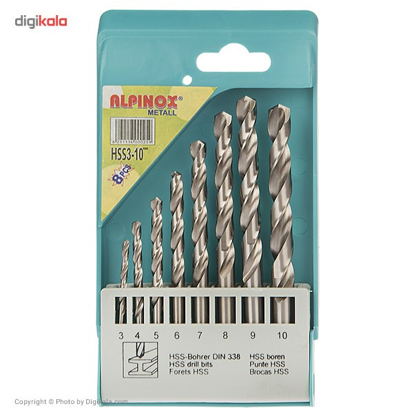 مجموعه 8 عددی مته فلز آلپینوکس مدل HSS3-10