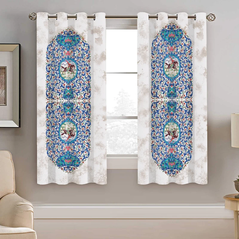 پرده نیروانا طرح سنتی مدل هازان کد 9060 سایز 140×200 سانتی متر