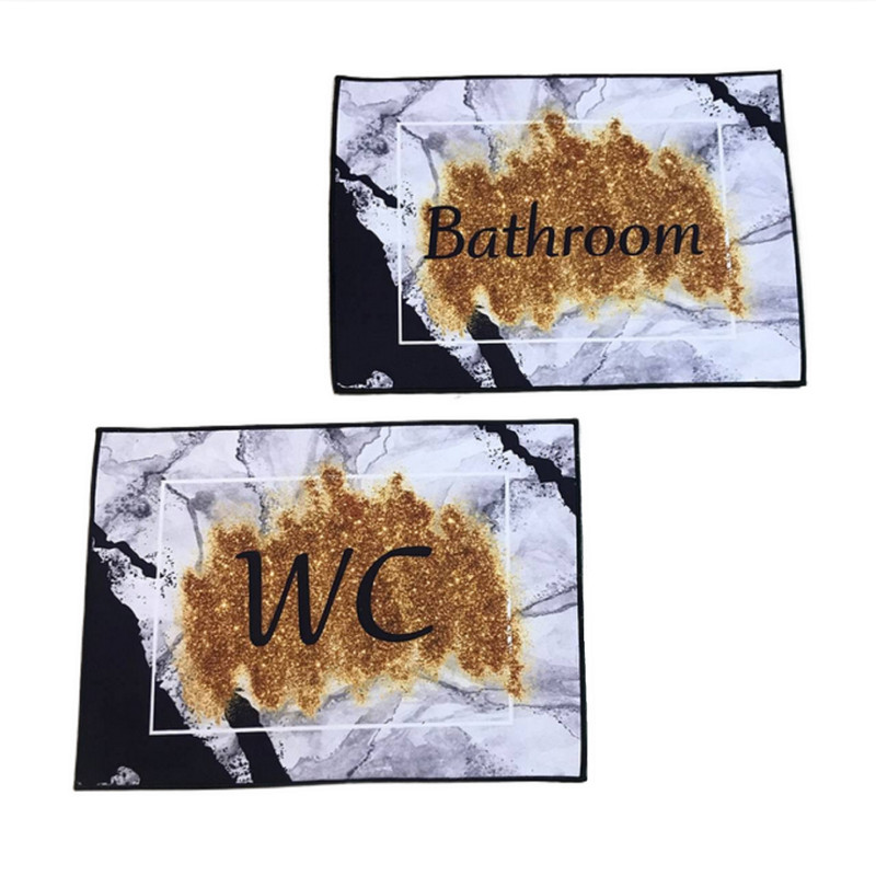 پادری مدل چاپی طرح سنگ و طلا سایز 50x70 سانتی‌متر مجموعه 2 عددی