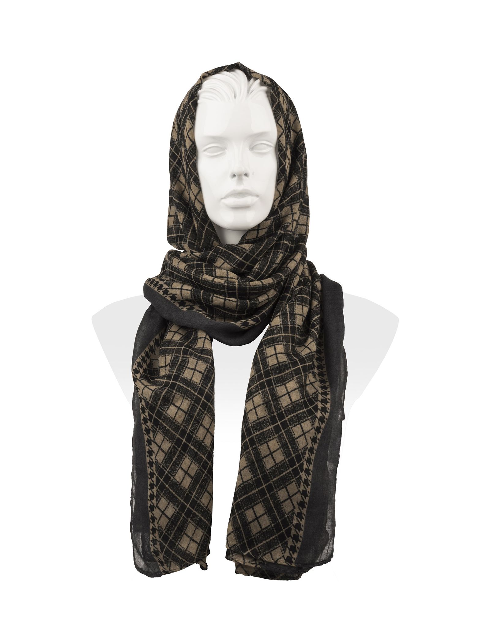 شال نخی زنانه - رزتی - طوسي - 4