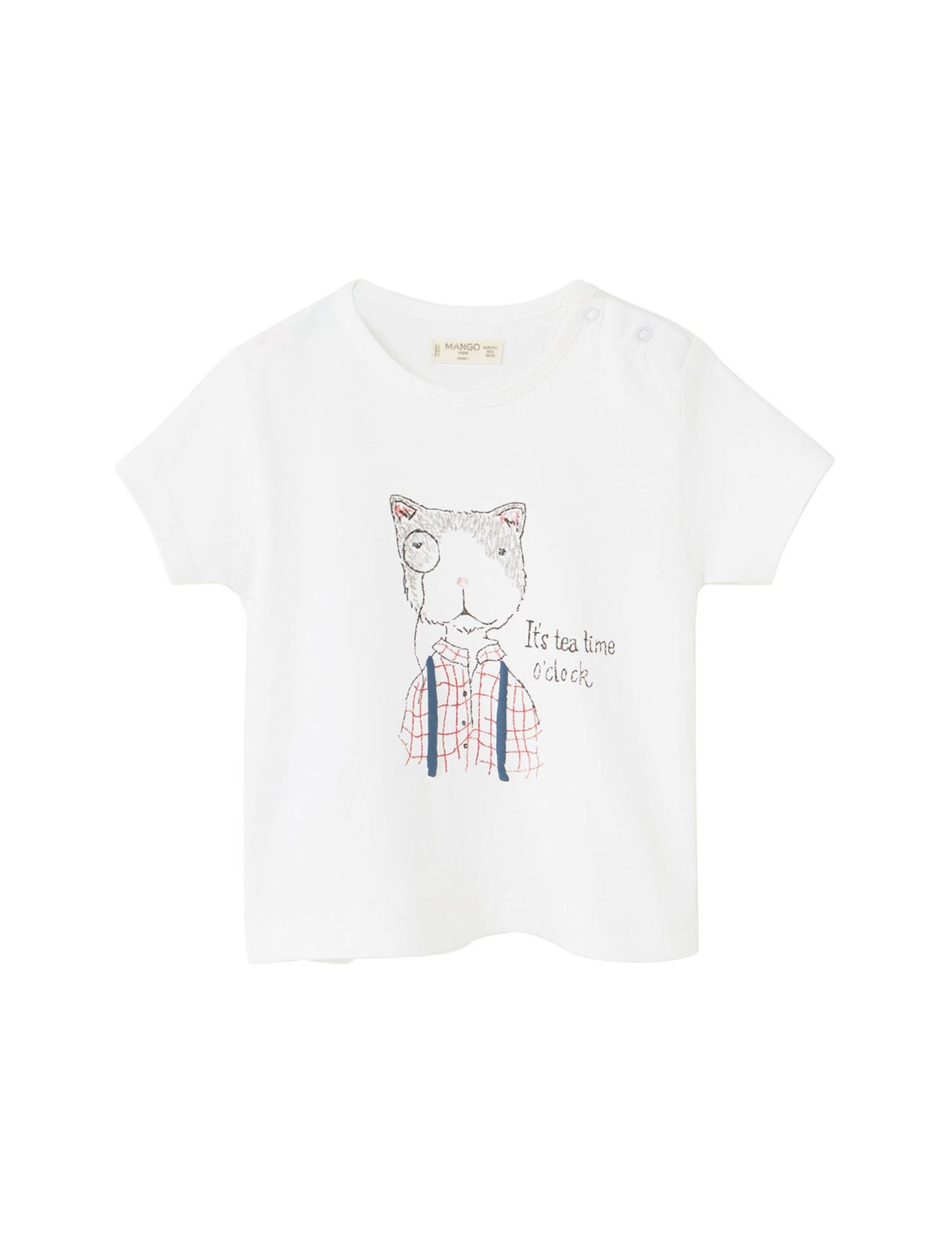 تی شرت نخی نوزادی پسرانه - مانگو - سفيد - 1