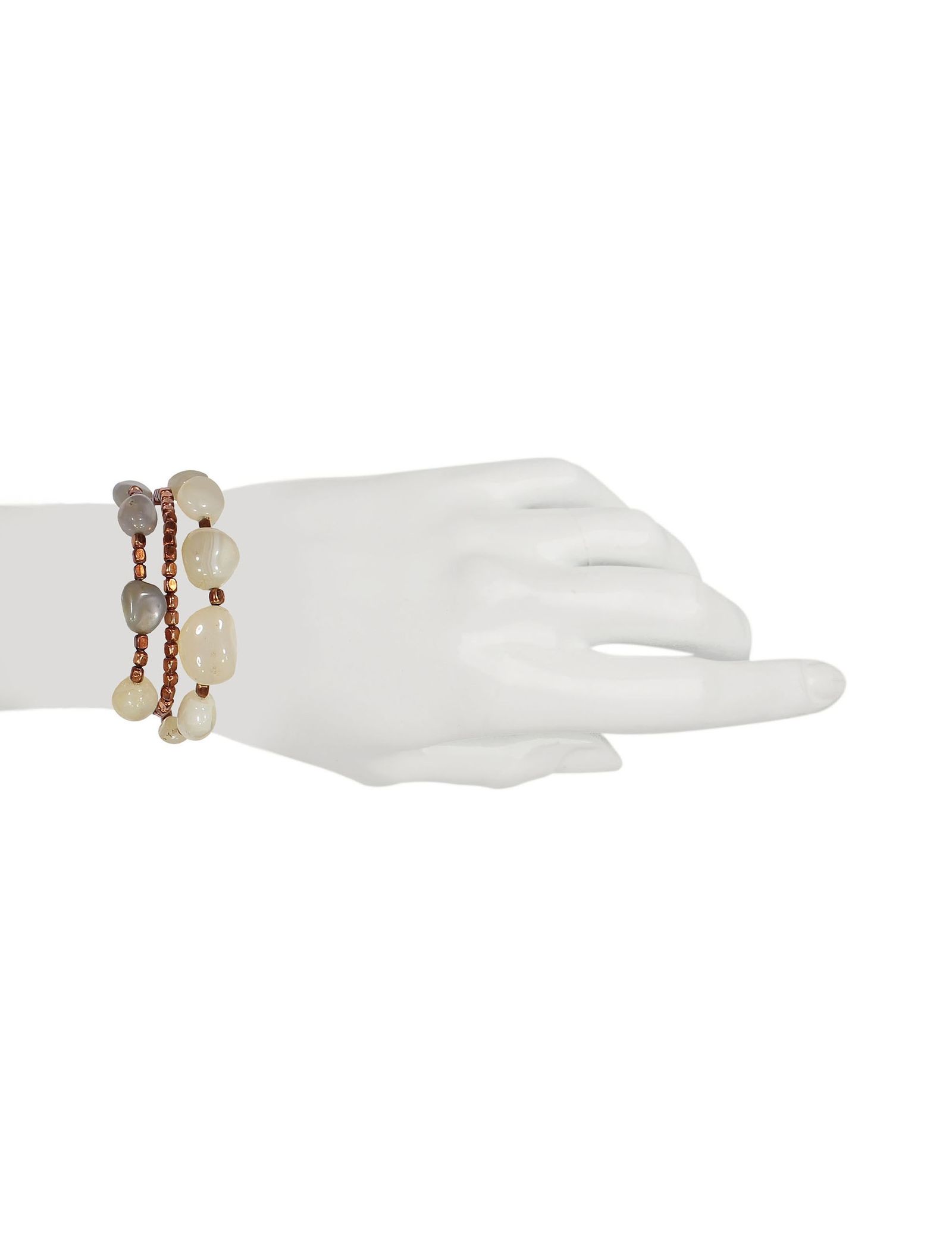 دستبند زنانه بسته 3 عددی - پونت روما تک سایز - مسي - 12