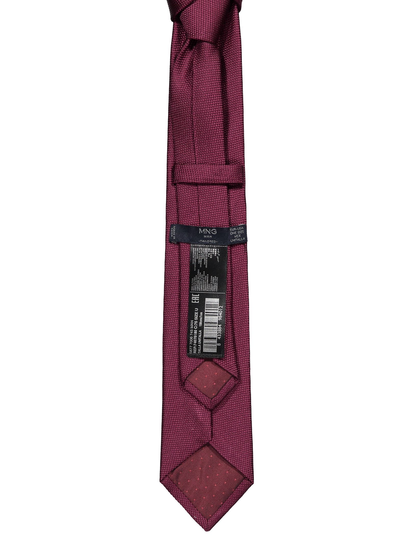 کراوات ابریشمی مردانه - مانگو - قرمز تيره - 3