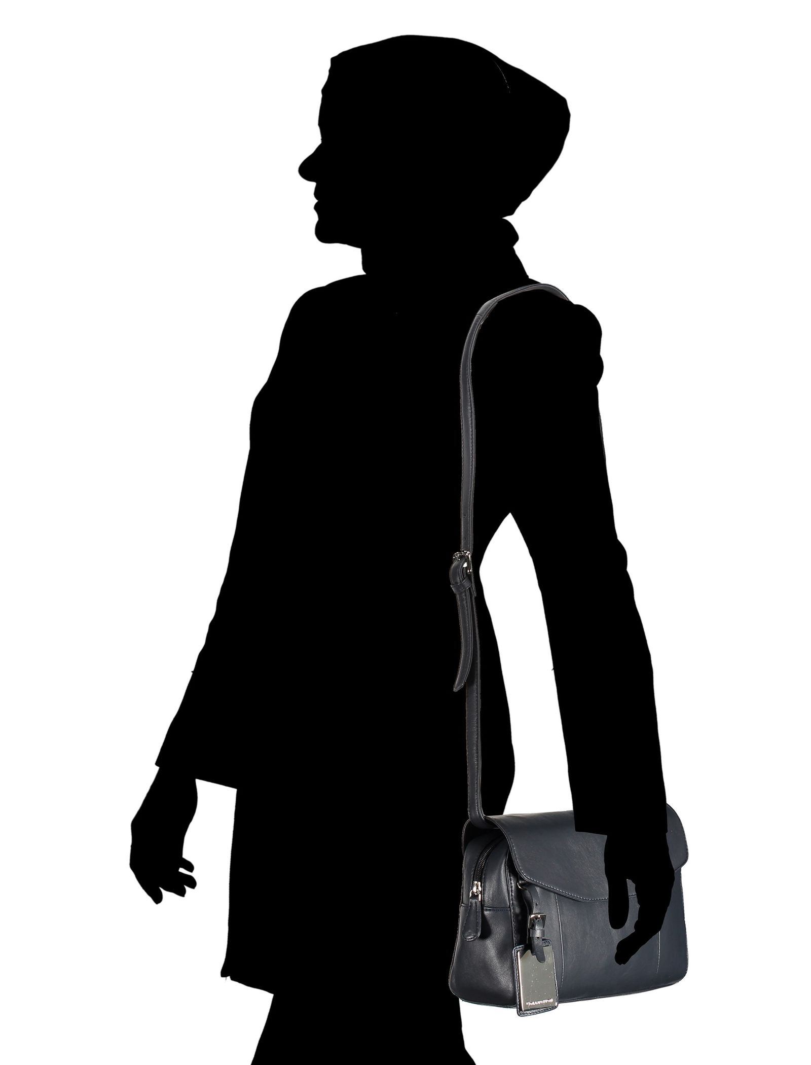 کیف دوشی چرم زنانه - کالکشن - سرمه اي - 8