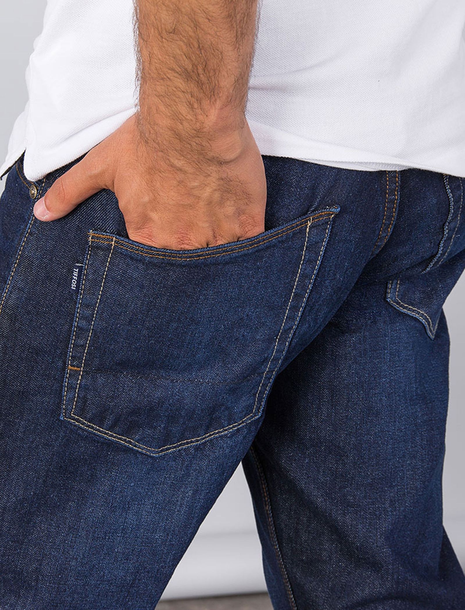 شلوار جین راسته مردانه - تیفوسی - آبي - 7