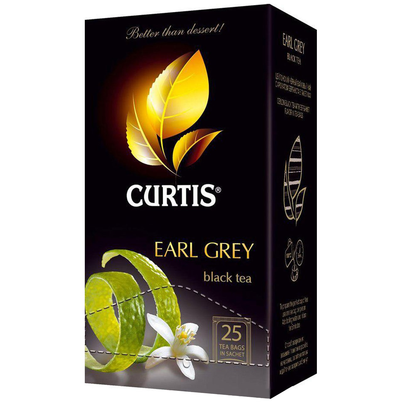 بسته چای کیسه ای کورتیس مدل Earl Grey بسته 25 عددی