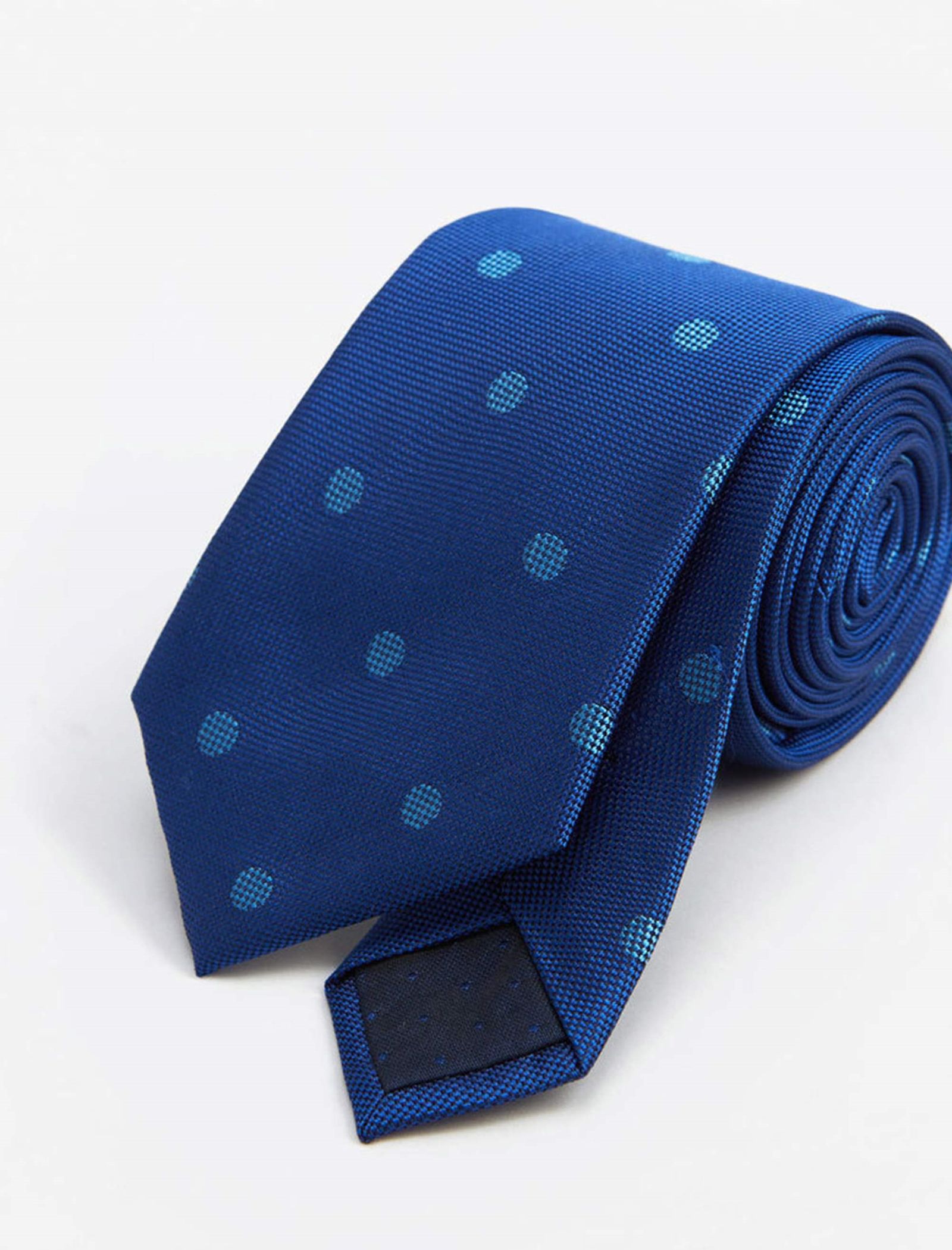 کراوات ابریشم طرح دار مردانه - مانگو - آبي - 3