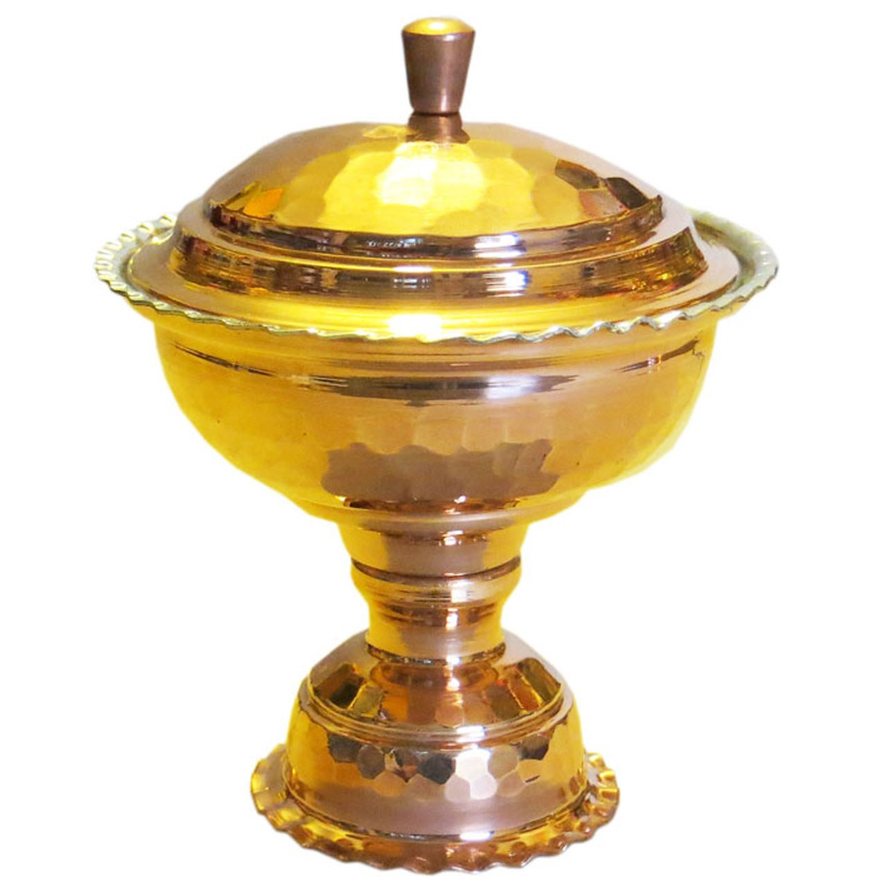 قندان مسی چکشی زنجان طرح پایه دار